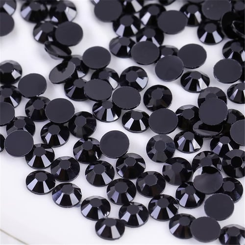 SS30 6mm Flatback Rhinestones Round Gems, Black 50 PCS