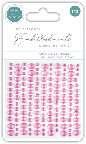 Craft Consortium Essential Adhesive Dew Drops 143/Pkg Pink
