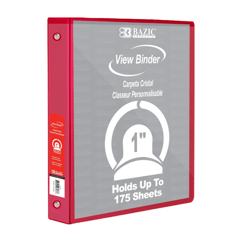 1 RED 3-RING VIEW BINDER