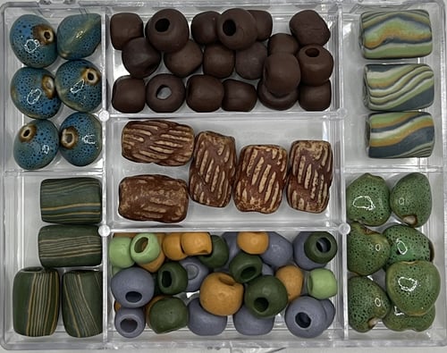 Bead Bazaar Ceramic And Wood Beads In A Case-
