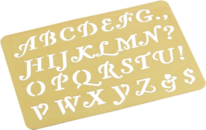 Brass Embossing Stencil - Script Letters - 3.25 x 2.25 inches