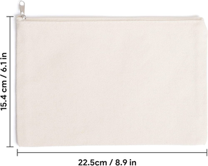 Canvas Zipper Pouch  8.9 x 6.1 Inches
