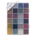 John Bead Color Mix Seed Bead Box - Rustic Cobblestones, Set of 24