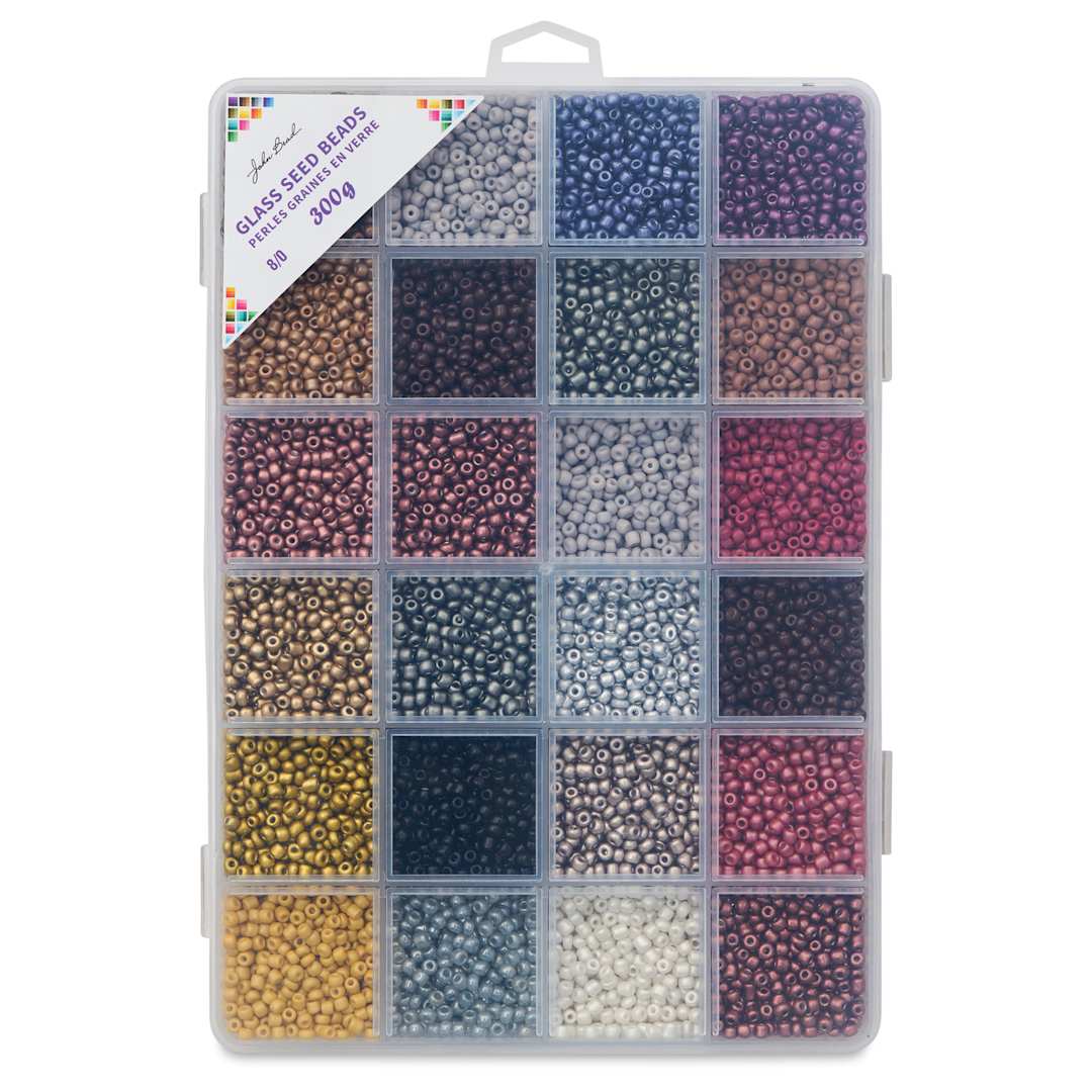 John Bead Color Mix Seed Bead Box - Rustic Cobblestones, Set of 24