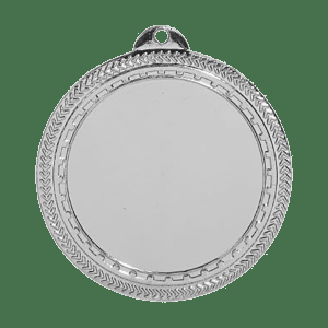 Silver 2‚Äù HLD BRITE LAZER MEDAL LASERABLE BLACK BACK