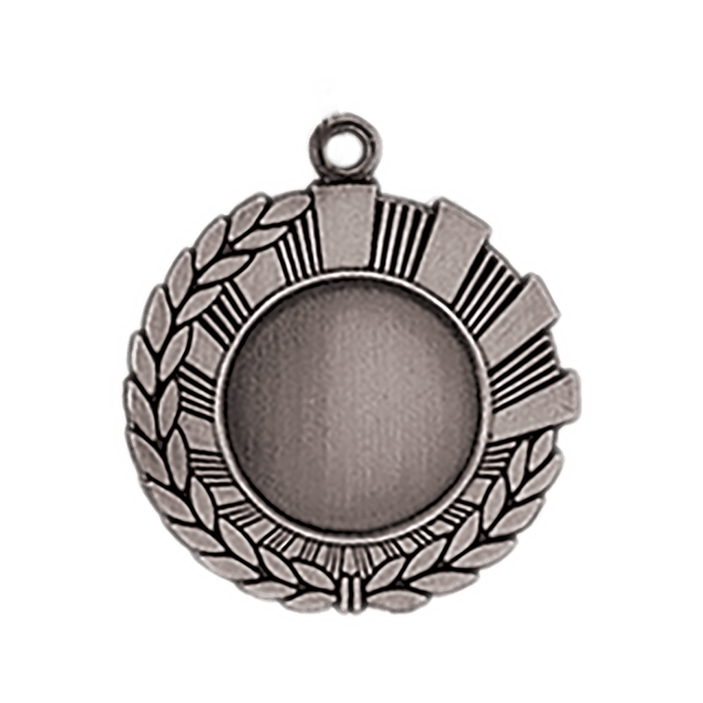 1 3/4" Antique Silver Wreath 1" Insert Holder Medal
