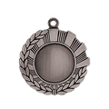 1 3/4" Antique Silver Wreath 1" Insert Holder Medal