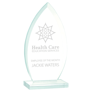 8.75" 0VAL JADE GLASS AWARD JGS43