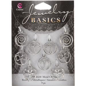 JEWELRY BASICS METAL CHARMS 5 PKG CRYSTAL DROPS 9 PKG JBC