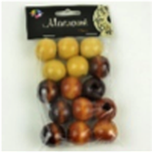 Macramé Beads Brown, 15pcs
