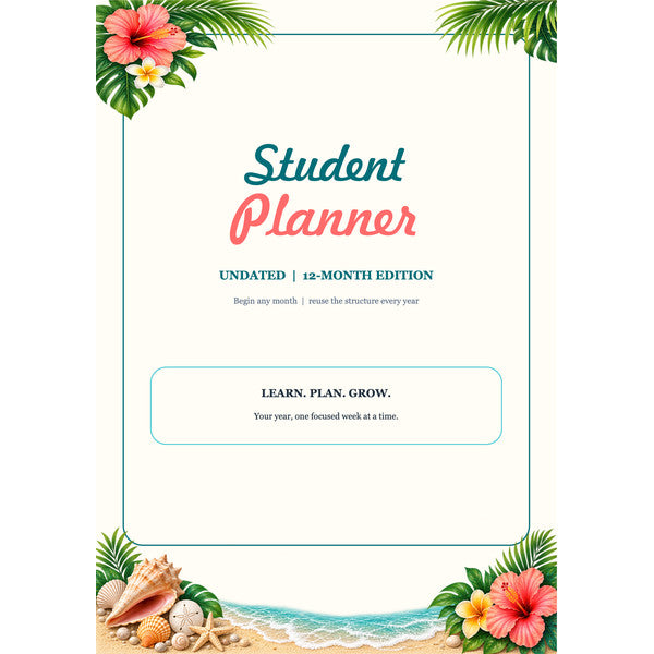 Student Planner A5 - Undated 12 Months – Arts from the Heart SXM