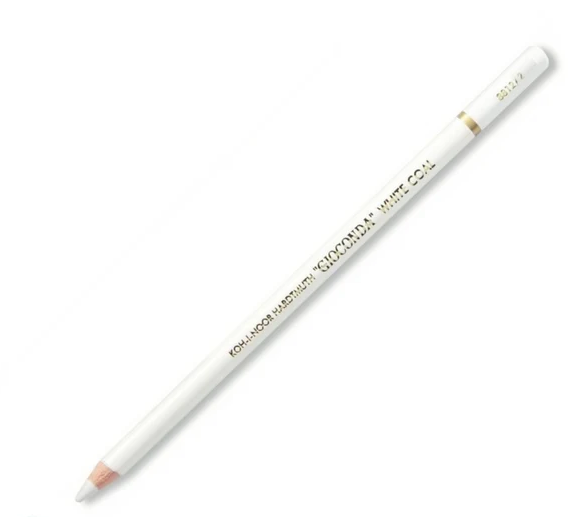 Colored charcoal pencils White