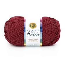 Lion Brand 24/7 Cotton Yarn-Burgundy
