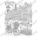 Amsterdam Canal Bicycle, Framed Pre-Drawn Sip & Paint Canvas, 8x10 – Arts from the Heart SXM