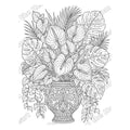 Anthurium and Monstera Vase Pre-Drawn Sip & Paint Canvas, 8x10 – Arts from the Heart SXM