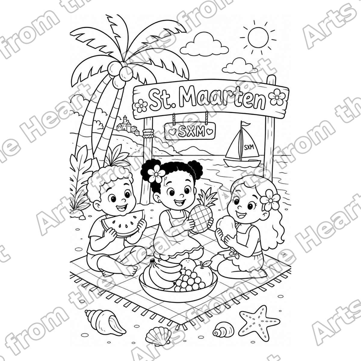 Assorted Design 08 Pre-Drawn Sip & Paint Canvas, 5x7 – Arts from the Heart SXM