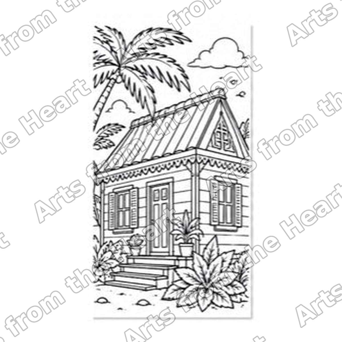 Assorted Design 29 Pre-Drawn Sip & Paint Canvas, 5x7 – Arts from the Heart SXM