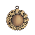 1 3/4" Antique Gold Wreath 1" Insert Holder Medal