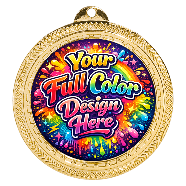 GOLD 2" BRITE LAZER MEDAL