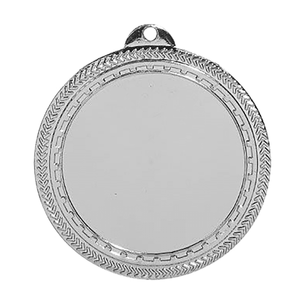 Silver 2" HLD BRITE LAZER MEDAL