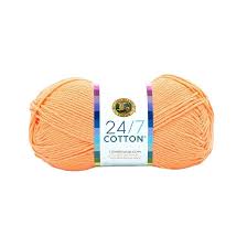 Lion Brand 24/7 Cotton Yarn-Creamsicle