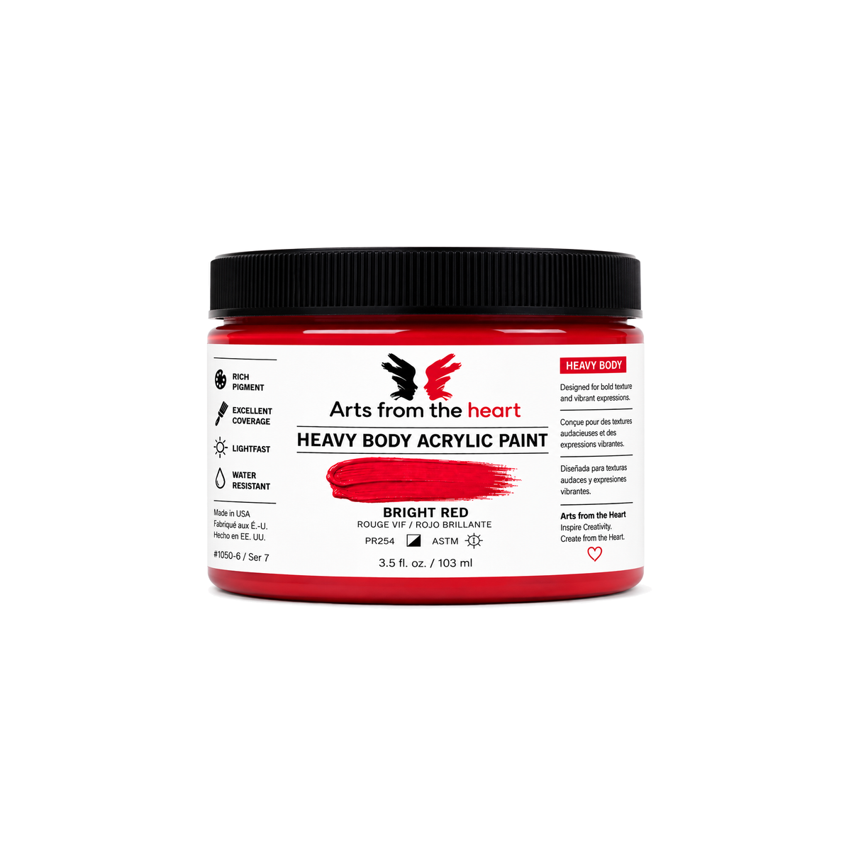 AFTH Heavy Body Acrylic Paint Bright Red 3.5 oz – Arts from the Heart SXM