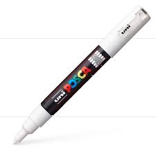Uni Posca Paint Marker - White, X-Fine, Bullet Tip, 0.7 mm