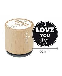 Woodies stamp I love (heart) you (4x)