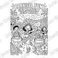 Carnival Fun Pre-Drawn Sip & Paint Canvas, Letter Size – Arts from the Heart SXM