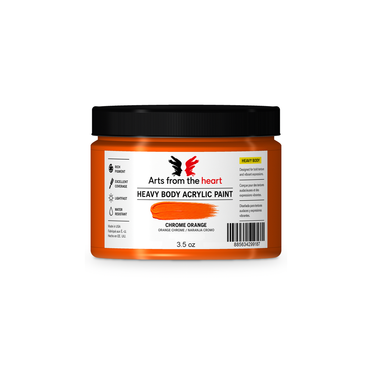 AFTH Heavy Body Acrylic Paint Chrome Orange 3.5 oz – Arts from the Heart SXM