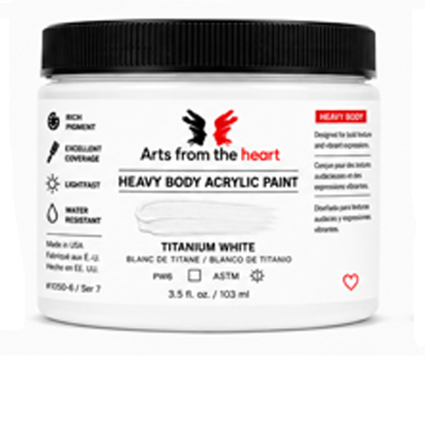 AFTH Heavy Body Acrylic Paint White 3.5 oz – Arts from the Heart SXM