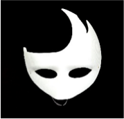 Paper Half Mask w/Side Swoops 7x8.5" White