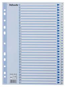 O1S Sort index page KS31 PP, letter size, 1-31