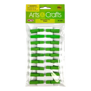 20 Pc I.5 In Wood Clothes Pins-green