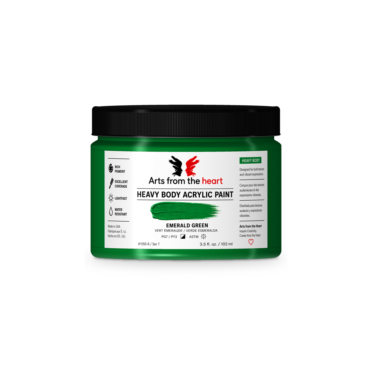 AFTH Heavy Body Acrylic Paint Emerald Green 3.5 oz – Arts from the Heart SXM