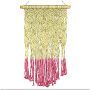 Touch of Nature 26” Pink Ombre Hanging Macramé, 1pc