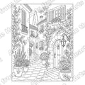 Flowered Village Lane, Framed Pre-Drawn Sip & Paint Canvas, 8x10 – Arts from the Heart SXM
