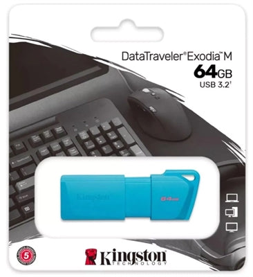 64GB USB 3.2 DataTraveler Exodia Neon Blue