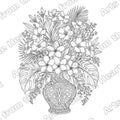 Frangipani Vase Pre-Drawn Sip & Paint Canvas, 8x10 – Arts from the Heart SXM