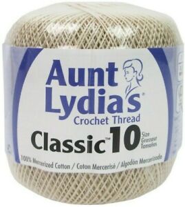 Aunt Lydia's Classic Cotton Crochet Thread Size 10  NATURAL
