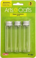 3PC 22ML GLASS BOTTLES