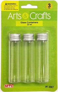 3PC 22ML GLASS BOTTLES