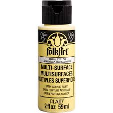 Folkart Acrylic Paint MULTI-SURFACE PALE YELLOW 2 OZ