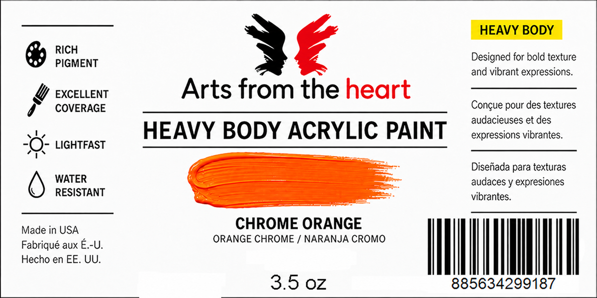 AFTH Heavy Body Acrylic Paint Chrome Orange 3.5 oz – Arts from the Heart SXM