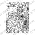 Grand Case Pre-Drawn Sip & Paint Canvas, Letter Size – Arts from the Heart SXM
