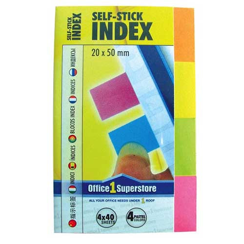 O1S Index Notes : 40 Sheets in 4 Colors  20x50
