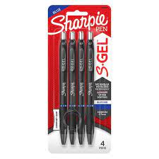 Sharpie S Gel Pens 0.7 mm BLUE Ink 4PK