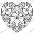 Heart Mandala with Hibiscus Pre-Drawn Sip & Paint Canvas, 8x8 – Arts from the Heart SXM