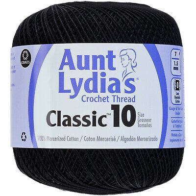 Aunt Lydia's Classic Crochet Thread Size 10-Black