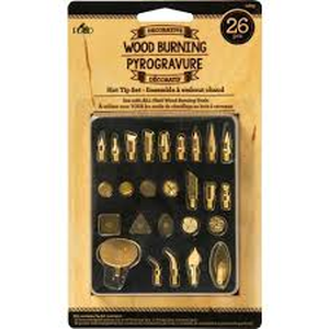 WOOD BURNING TIP SET, 26 PC